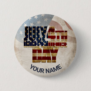 Grunge USA July 4th Independence Graphic 6 Cm Round Badge