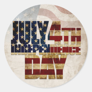 Grunge USA July 4th Independence Graphic Classic Round Sticker
