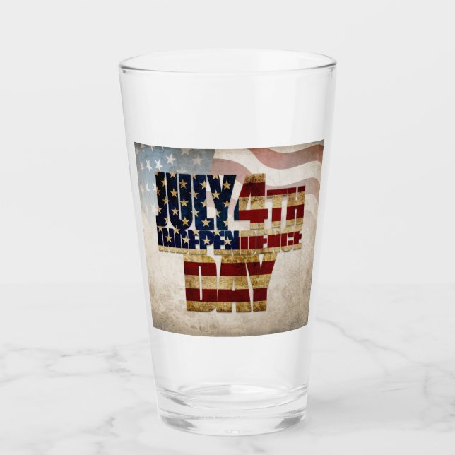 Grunge USA July 4th Independence Graphic Glass (Front)