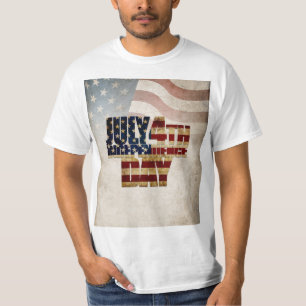 Grunge USA July 4th Independence Graphic T-Shirt
