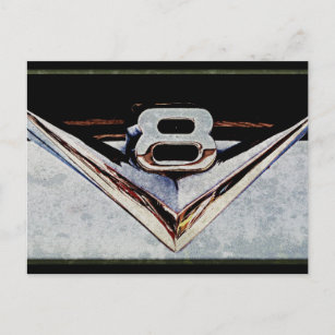 Grunge V8 Big Block Emblem Postcard