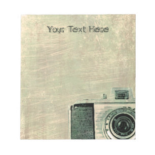 Grunge Vingtage Camera Personalised Notepad