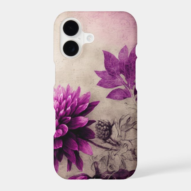 Grunge Vintage Deep Magenta Mum iPhone Case (Back)