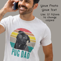 Grunge Vintage Distressed Pug Photo Dog Dad