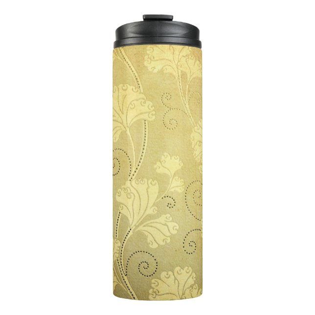 Grunge vintage flower pattern. thermal tumbler (Front)