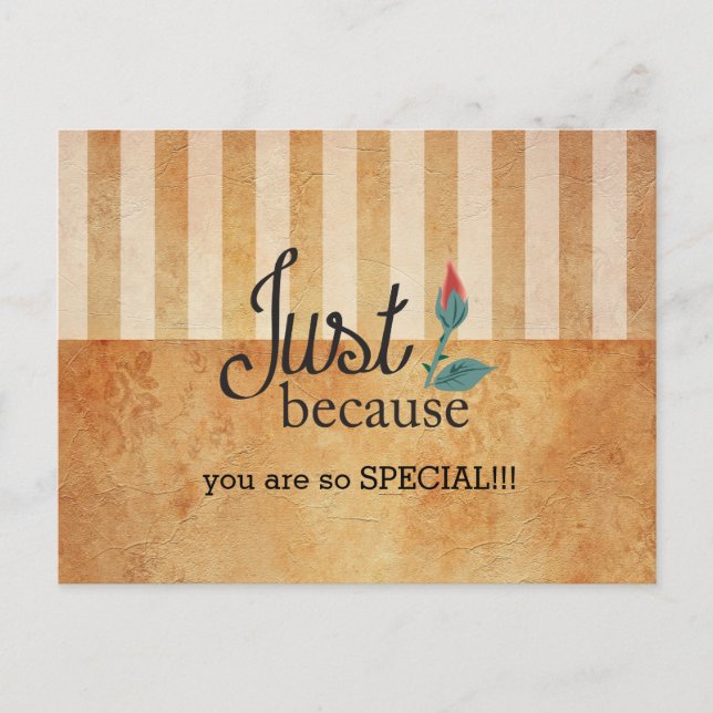 Grunge Vintage Lined Stripes | Just Because Postcard (Front)