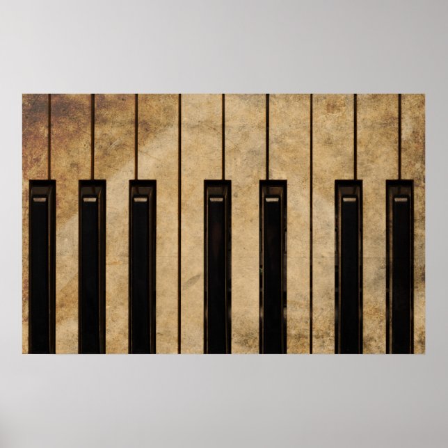 Grunge vintage piano poster (Front)