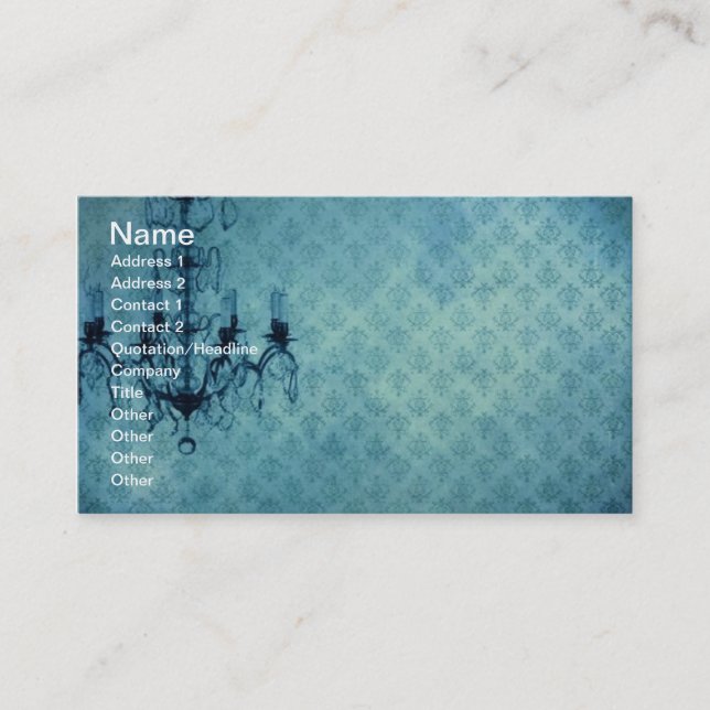Grunge Wallpaper Chandelier 3 Business Card (Front)