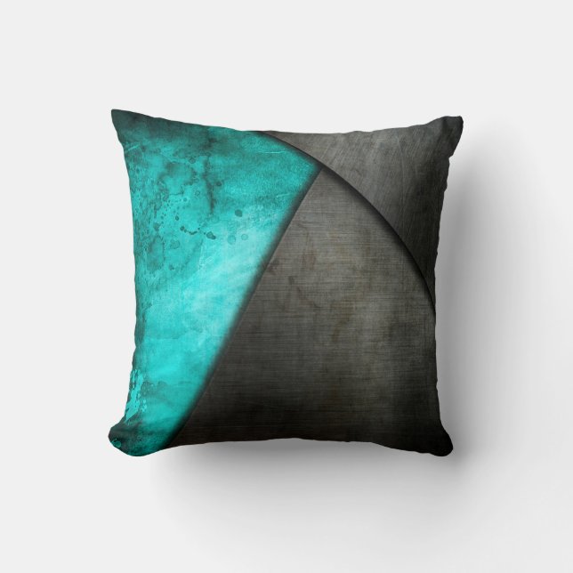 Grunge Watercolor and Metal Plate | throw Pillow (Front)