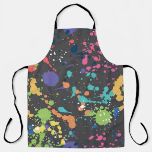 Grunge Watercolor: Colorful Spots Pattern. Apron