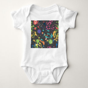 Grunge Watercolor: Colourful Spots Pattern. Baby Bodysuit
