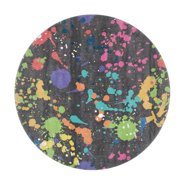 Grunge Watercolor: Colourful Spots Pattern. Cutting Board (Front)