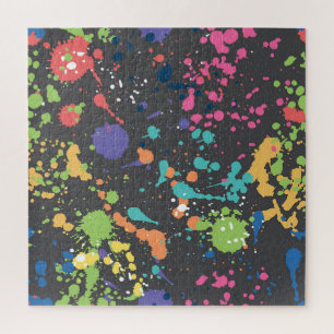 Grunge Watercolor: Colourful Spots Pattern. Jigsaw Puzzle