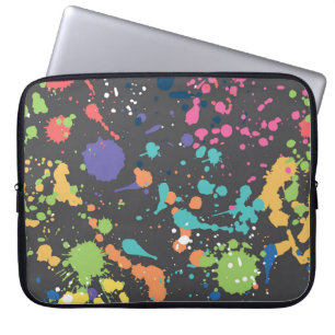 Grunge Watercolor: Colourful Spots Pattern. Laptop Sleeve