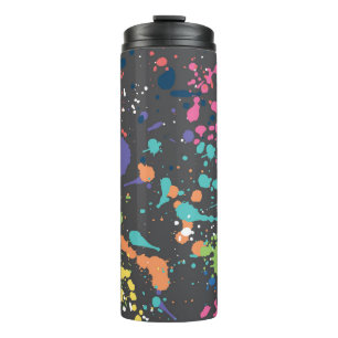 Grunge Watercolor: Colourful Spots Pattern. Thermal Tumbler