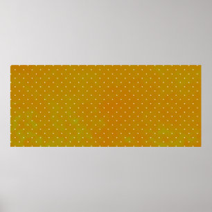 Grunge watercolor spotted green yellow orange polk poster