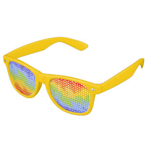 Grunge Waves Pattern - chakra rainbow colours Retro Sunglasses