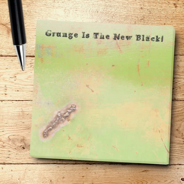 Grunge Welded Metal Shades of Green Rusty Patina Post-it Notes (Personalized Post-It notepad)