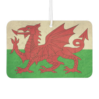 Grunge Welsh Dragon flag illustration Car Air Freshener
