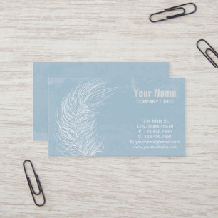 Grunge White Feather Business Card