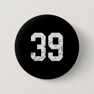 Grunge White Number Jersey Uniform Player Fan 6 Cm Round Badge