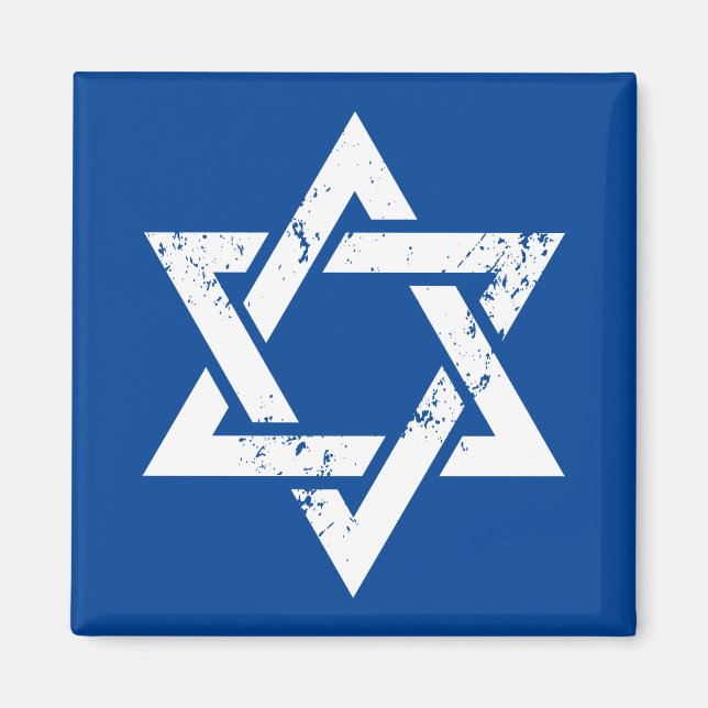 Grunge White Star of David Magnet (Front)