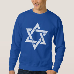 Grunge White Star of David Sweatshirt