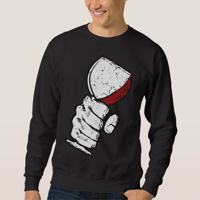 Grunge Wine Glass Sweatshirt (Front)