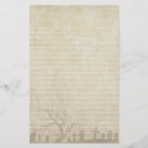 Grunge With Graveyard and Dead Trees Stationery