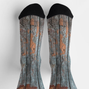 Grunge wooden texture socks