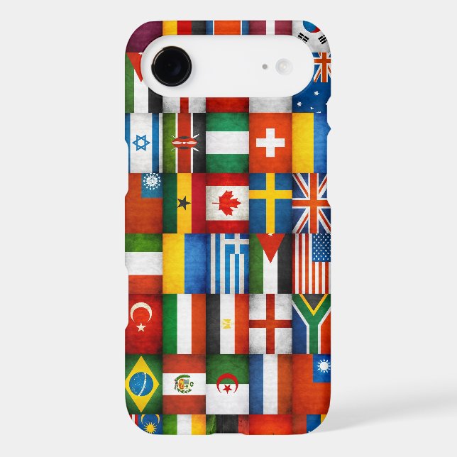 Grunge World Flags Collage Design Case-Mate iPhone Case (Back)