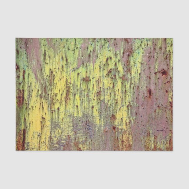 Grunge Yellow & Magenta Rusted Metal Pattern 4 Tissue Paper (Front)