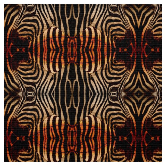 Grunge Zebra Pattern with Black Stripes Fabric (Swatch)