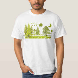 Grunged Pines Moon - T-Shirt