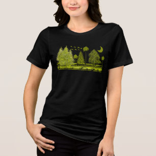 Grunged Pines Moon - Tri-Blend Shirt