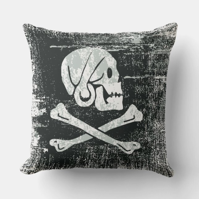 Grunged pirate henry flag cushion (Front)