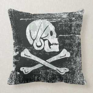 Grunged pirate henry flag cushion