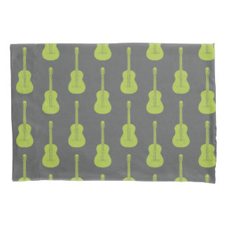 Grungy Acoustic Guitar Polkadot lime green Pillowcase