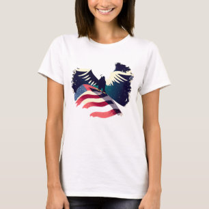 Grungy American Flag Bald Eagle T-Shirt