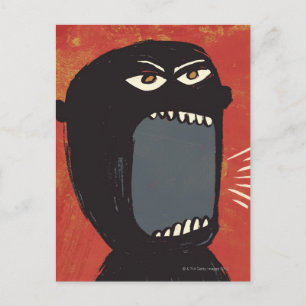 Grungy Angry Man Postcard