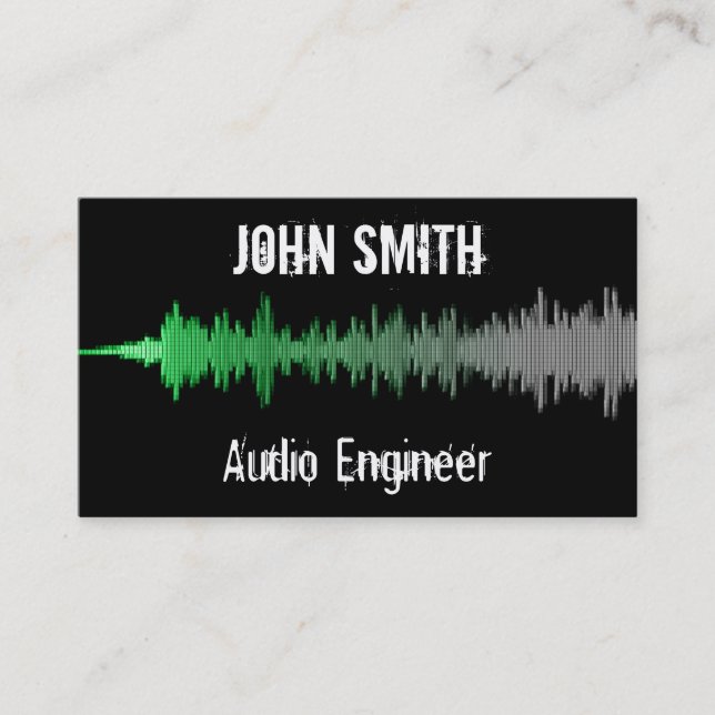 Grungy Audio Wave Business Card (Front)