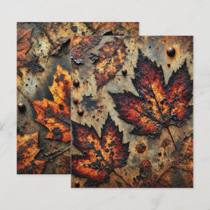 Grungy Autumnal Rusty Metal Scrapbook Paper
