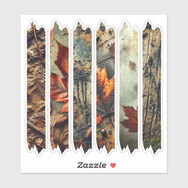 Grungy Autumnal Washi Tape Scrapbook Stickers (Sheet)