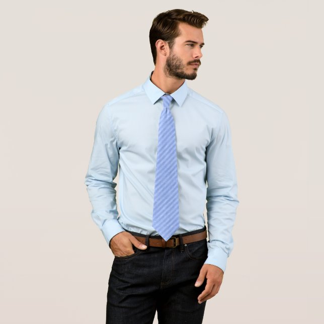 Grungy Baby Blue Stripe Tie (In Situ)