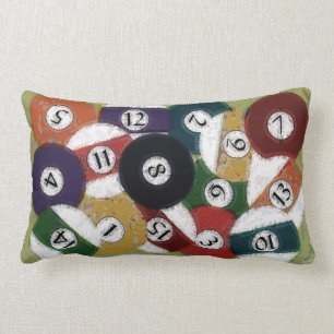 GRUNGY BILLIARDS BALLS LUMBAR CUSHION