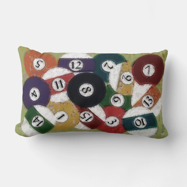 GRUNGY BILLIARDS BALLS LUMBAR CUSHION (Front)