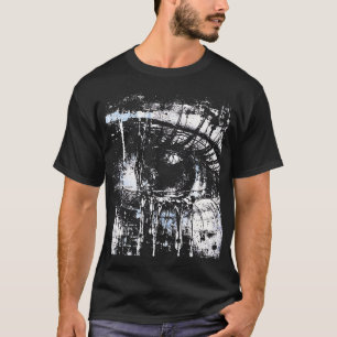 GRUNGY BLUE EYE — Distressed Photographic Eye Grap T-Shirt
