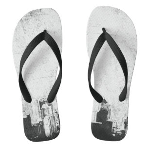 Grungy city background in black and white jandals