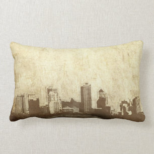 Grungy city background lumbar cushion
