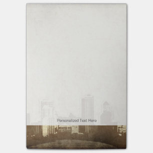 Grungy city background post-it notes